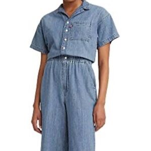 Levi’s Denim Cinched Jumpsuit - Light Blue